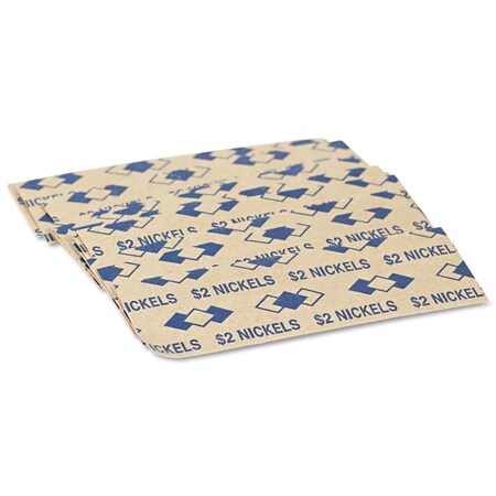 Iconex Tubular Coin Wrappers, Nickels, $2, Pop-Open Wrappers, PK1000 53005